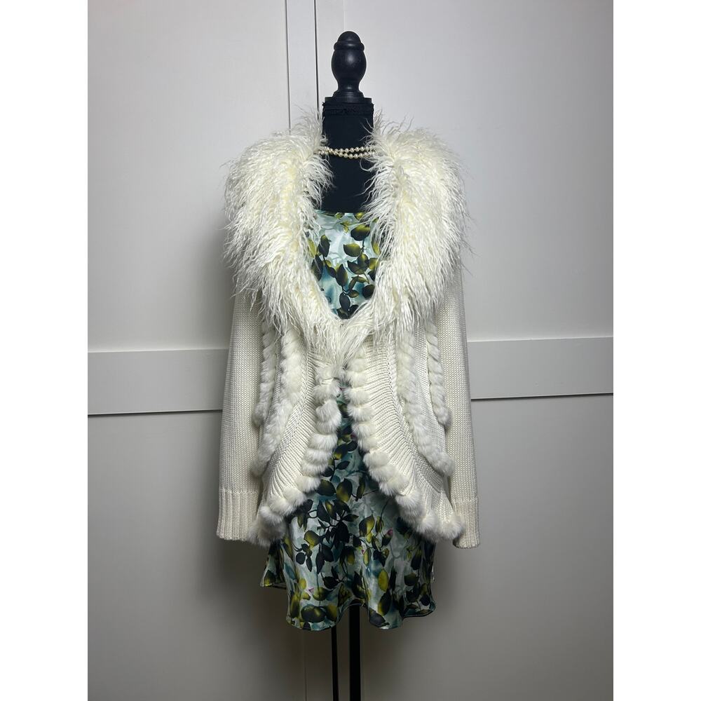 Silk Coquette VS Slip Dress Leafy Motif Crossback Button Slit Mini S/M